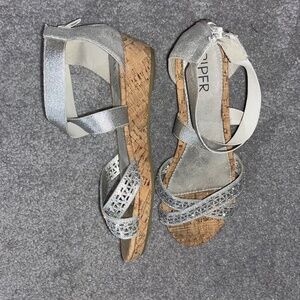 piper silver dress sandals